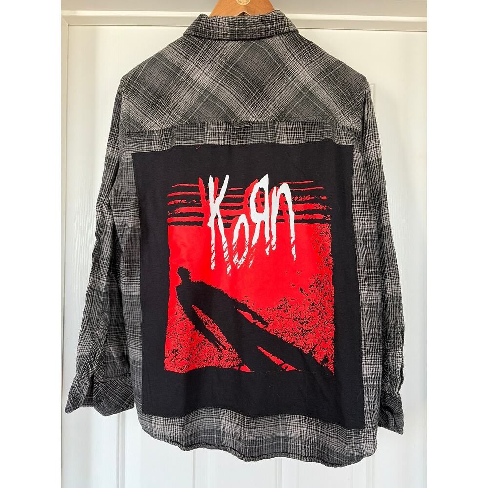 Korn Upcycled Flannel Shirt Unisex Size Medium M